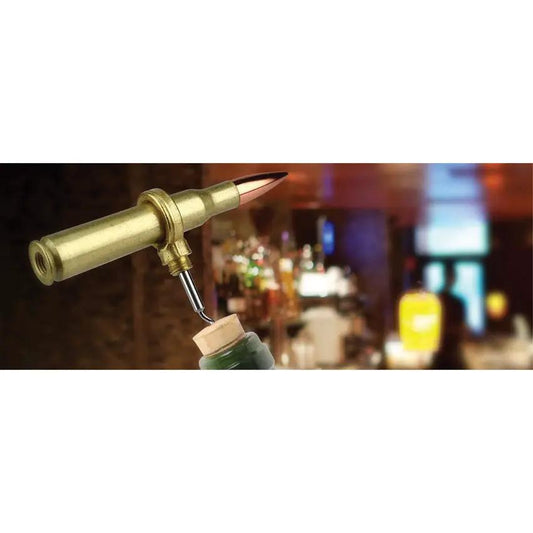 Caliber Gourmet 50 Caliber Corkscrew Hidden Corkscrew Bottle Opener With Gold Finish For Gun Enthusiasts by Caliber Gourmet