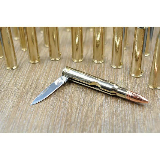 Caliber Gourmet Bullet Pocket Knife CBG-1004 For EDC Enthusiasts, 3.25-Inch Closed, 1.5-Inch Mirror Pen Blade by Caliber Gourmet