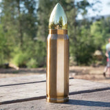 Caliber Gourmet Bullet Thermo Bottle 17 Oz For Commuters Keeps Hot Or Cold 9 To 12 Hours Leak Proof Gold Finish by Caliber Gourmet