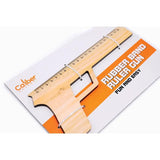Caliber Gourmet Rubber Band Ruler Gun CBG1051 Durable Wood Tool With Inch And Centimeter Scales For DIYers by Caliber Gourmet