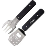 Caliber Gourmet Mini Folding BBQ Tool Set Nesting Tongs Spatula Fork Bottle Opener For Grilling Enthusiasts by Caliber Gourmet