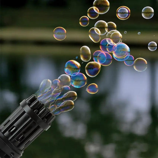 Caliber Gourmet Bubble Blaster Gatling Gun Eight Barrel Toy For Kids Trigger Activated Battery Operated by Caliber Gourmet