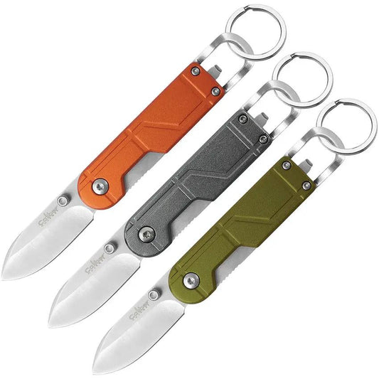 Caliber Gourmet Framelock 12 Piece Display Knife Set Satin Blade Orange Handle For Retail Buyers by Caliber Gourmet