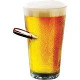 Caliber Gourmet Bullet Pint Glass 21 Oz Hand Blown With Faux 50 Cal Bullet Accent For Gun Enthusiasts by Caliber Gourmet