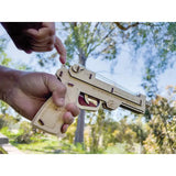 Caliber Gourmet Rubber Band Gun Puzzle 97 Piece 3D Wooden Handgun Replica With Movable Mechanisms Ages 10 And Up by Caliber Gourmet