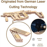 Caliber Gourmet Rubber Band Gun Puzzle Kit 3D Wooden Laser Cut No Glue Movable Mechanics For Teens And Adults by Caliber Gourmet