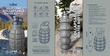 Caliber Gourmet Collapsible Grenade Bottle 580ml BPA Free Silicone With Dual Caps For Outdoor Adventurers by Caliber Gourmet