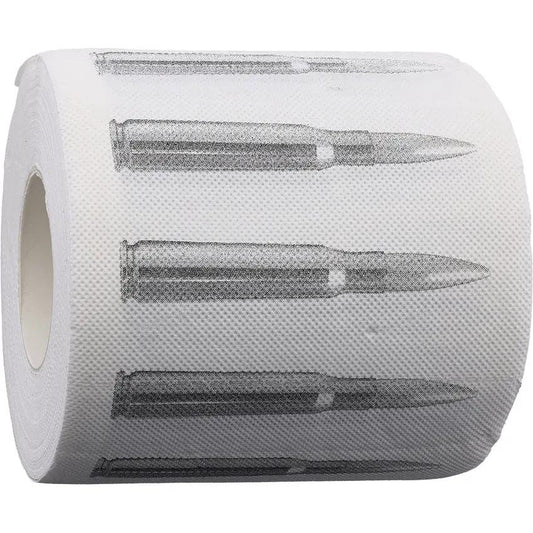 Caliber Gourmet Bullet Toilet Paper 3 Ply 200 Sheets With 50 Cal Bullet Artwork Boxed With Hanging Tab Gun Enthusiast by Caliber Gourmet