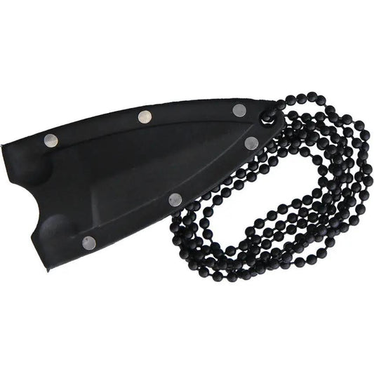 Combat Ready Neck Knife PK2790-2 Tactical EDC Full Tang 1.5 Inch Double Edge Blade Black Aluminum Handle Neck Sheath by Combat Ready