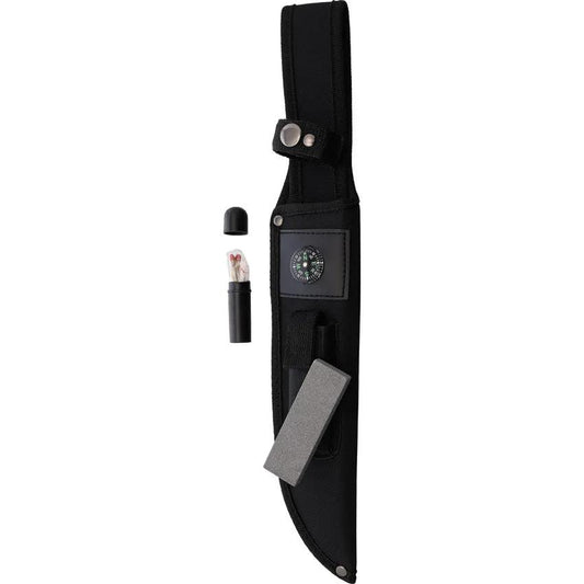 Combat Ready Survival Knife Satin Sawback Blade With Hollow Handle Survival Kit Compass Sheath For Outdoor Enthusiasts by Combat Ready
