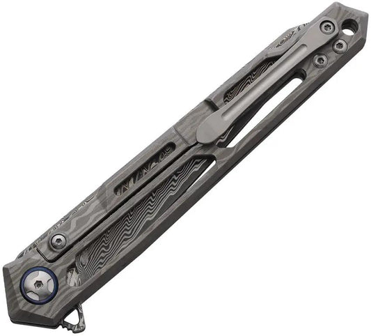 Cobratec Ghost Framelock Damascus Knife With Titanium Skeletonized Handle For Reliable EDC Enthusiasts by Cobratec Knives