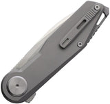 Cobratec Prodigy Button Lock Knife M390 Drop Point Gray Titanium Handle EDC Ready Pro With Glass Breaker Lanyard Hole by Cobratec Knives