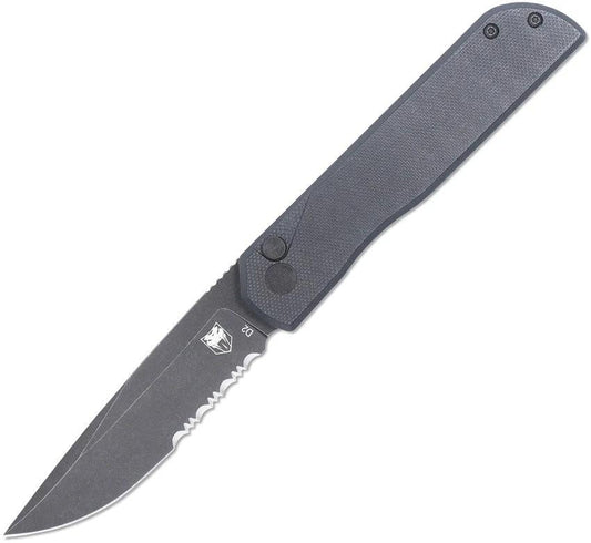 Cobratec Knives Prowler Button Lock DP Blk PS CTPLRBLKBLDS by Cobratec Knives