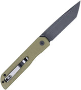 Cobratec Prowler Button Lock Knife With D2 Tanto Blade 3.25in OD Green G10 Handle EDC Tactical by Cobratec Knives