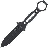 Cobratec Ringed Claymore Fixed Blade Knife 4In Dagger 14C28N Black Coated Full Tang Ring Paracord Sheath Tactical Fans by Cobratec Knives