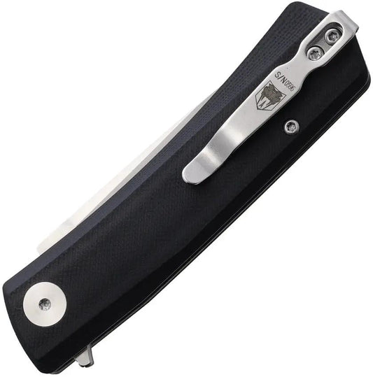Cobratec Knives Serpent Linerlock Elite Black G10 Handle 4 Inch Closed 3 Inch Satin D2 Blade EDC by Cobratec Knives