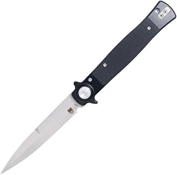 Cobratec Knives Stiletto Button Lock Blk/Satin CTSTLBLG10BLKSTN by Cobratec Knives
