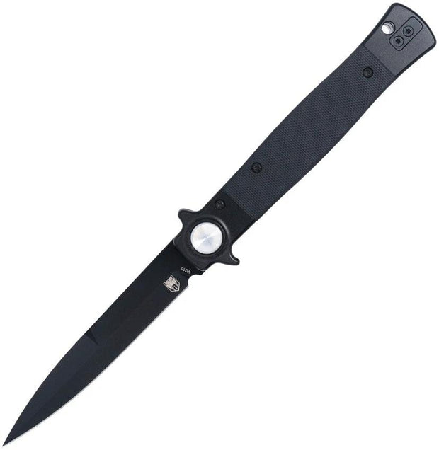 Cobratec Knives Stiletto Button Lock Blk/Blk CTSTLBLG10BLKBLK by Cobratec Knives