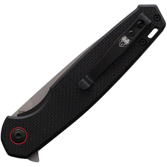 Cobratec Talon Linerlock Premium EDC Knife With Satin D2 Blade Black G10 Extended Tang Pocket Clip by Cobratec Knives