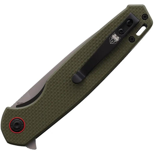 Cobratec Knives Talon Linerlock Knife OD Green G10 Handle D2 Satin Blade 3.13 Inch With Extended Tang EDC by Cobratec Knives