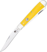 Cobratec Trapper Knife Premium Yellow Delrin VG10 Clip And Spey Blades For Collectors And EDC Fans by Cobratec Knives