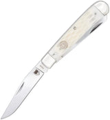 Cobratec Knives Trapper White Jigged Bone Handle VG10 Clip And Spey Blades For Collectors by Cobratec Knives
