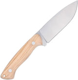 Cobratec Twin Mountain Fixed Blade Knife For Outdoors Olive Wood Handle Full Tang Satin 4.5in Drop Point Leather Sheath by Cobratec Knives