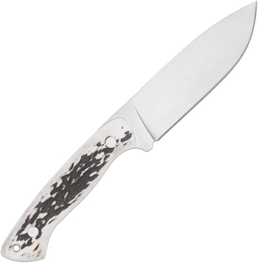 Cobratec Twin Mountain Fixed Blade Knife 4.5in Satin Drop Point Blade Stag Handle Full Tang Rugged Outdoorsmen by Cobratec Knives