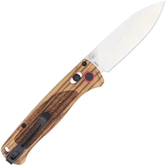 Cobratec Knives Bar Lock Folding Knife With Zebra Wood Handle D2 Satin Blade 3in 4.25in Closed For EDC Enthusiasts by Cobratec Knives