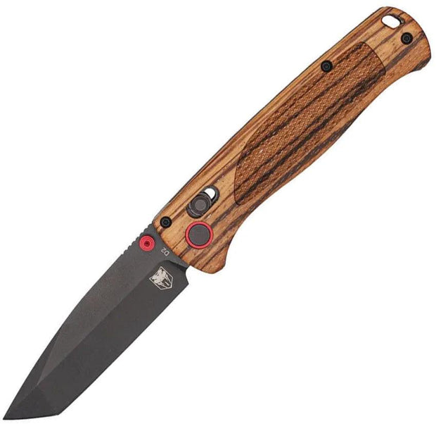 Cobratec Knives Bar Lock Zebra Wood Tanto Blk CTZWDBLTNSBLK by Cobratec Knives