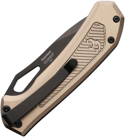 Cattleman's Cutlery Terragator Linerlock CC0023T EDC Folding Knife 3 Inch Black Blade Bronze Aluminum Pocket Clip by Cattleman's Cutlery