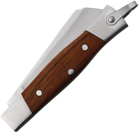 CIMO Slip Joint Knife Brown Wood Handle Satin Blade 3 Inch Closed for EDC Outdoors by CIMO