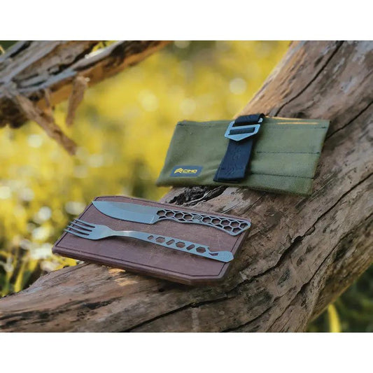 Cimo Camp Knife Fixed Blade IC1801, 7 Inch Overall, 3 Inch Satin 420 Stainless Drop Point Blade, Green Nylon Pouch by CIMO