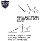 Police Force Tactical Expandable Steel Baton 21 PF21T - Quick Release Locking 8.5 To 21 Inches Reach by Police Force Tactical
