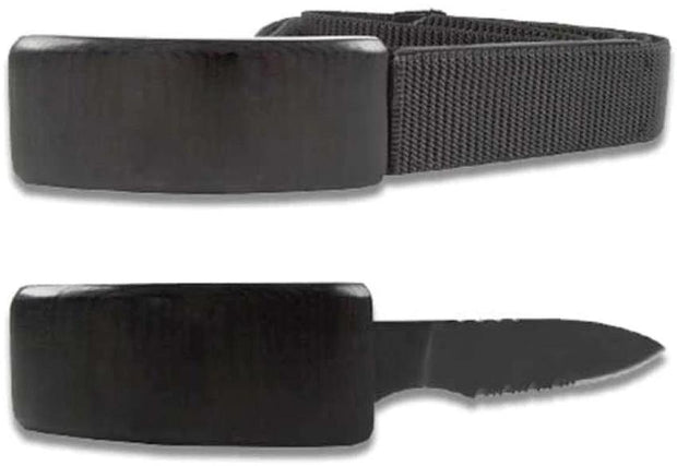Cutting Edge Products Belt Buckle Knife DV01 With 2.75 Inch Serrated Stainless Blade And Black Pakkawood Handle by Cutting Edge Products