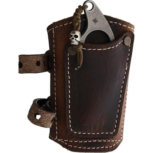 Survival Cuffs Raptor Eagle Survival Cuff - Hidden Wallet, AEB-H Blade, Leather Paracord Cuff with Adjustable Fit by Survival Cuffs