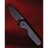 Craighill Rook Framelock Vapor Black Knife With 3.25in Closed Length And 2.25in 12C27 Blade For EDC Enthusiasts by Craighill