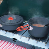 Coghlans Hard Anodized Family Cook Set With Space Saving Nesting Pots Fry Pan And Draining Lid by Coghlan's