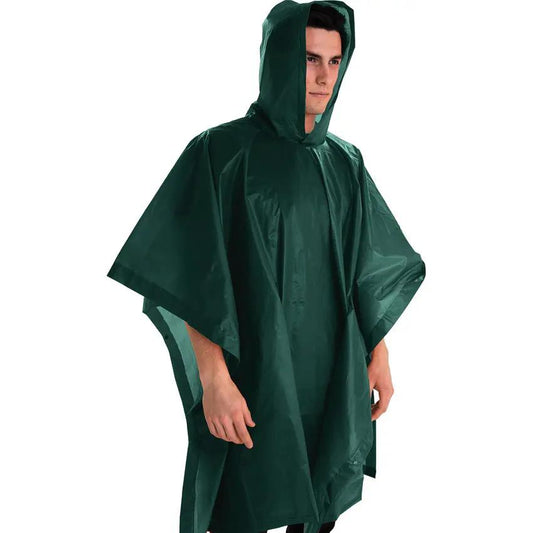 Coghlan's Green Hooded Poncho With Carry Pouch PEVA Rain Gear For Campers And Hikers One Size by Coghlan's