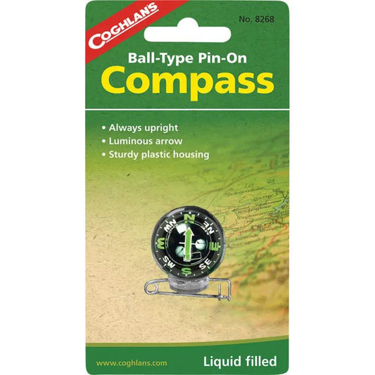 Coghlans Pin-On Compass 8268 Liquid Filled Ball Type Always Upright Luminous Arrow For Campers And Hikers by Coghlan's
