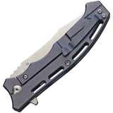 CH Knives Framelock CH3009 Blue Titanium Handle Extended Tang 4.5In Closed D2 Tool Steel EDC Enthusiast Knife by CH KNIVES