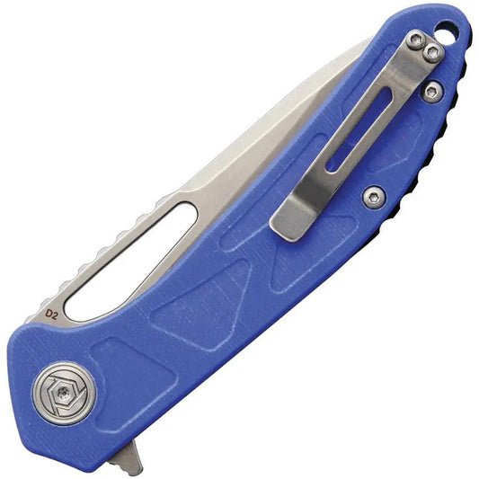 CH Knives Linerlock EDC Knife With D2 Tool Steel Blade Stonewashed Blue G10 Handle Pocket Clip Lanyard Hole by CH Knives