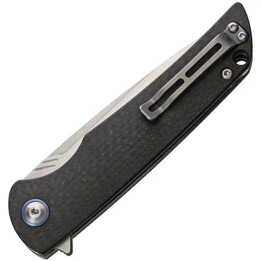 CH Knives Linerlock CF CH3510CF Folding Knife For EDC Enthusiasts, VG10 Satin 3.5in Blade, Carbon Fiber G10 Handle by CH KNIVES