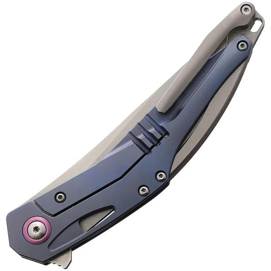 CH Knives Astro Framelock Blue Bead Blast Titanium Handle M390 Blade For EDC Enthusiasts by CH KNIVES