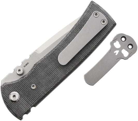 Chaves Knives Redencion 229 Linerlock Tanto EDC Knife For Collectors Premium Elmax Steel Skull Clip by Chaves Knives