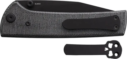 Chaves Knives Scapegoat 229 Linerlock Knife With Black PVD Elmax Blade And Skull Clip For EDC Enthusiasts by Chaves Knives