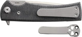 Chaves Knives Liberation Street Linerlock Ta Elmax Tanto EDC Knife With Black Canvas Micarta Handle And Skull Clip by Chaves Knives