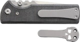 Chaves NTAK Linerlock SW Tanto Knife Elmax Steel 3.63in Blade Black Micarta Handle Includes Skull Clip For EDC Fans by Chaves Knives