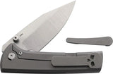 Chaves Knives Scapegoat Street Framelock Knife M390 Blade 3.5In Titanium Handle Skull Pocket Clip EDC by Chaves Knives