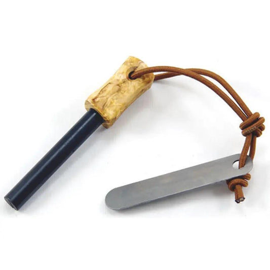 Casstrom Fire Striker Army Curly Birch All Weather Steel 12,000 Plus Strikes Lanyard Included For Outdoor Survivalists by Casstrom